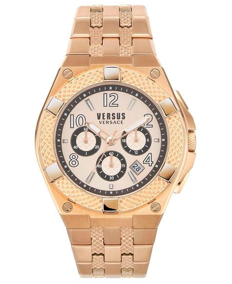 rosegold mens versus versace watch leather alligator band|Rose.